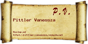Pittler Vanessza névjegykártya